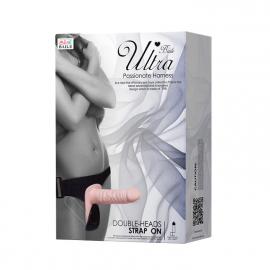 Страпон Ultra Passionate Harness Doble Heads Flesh Vibrating - 9