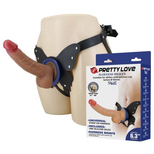 Страпон Pretty Love Wells 6.3 Silicone Dildo with Harness Briefs