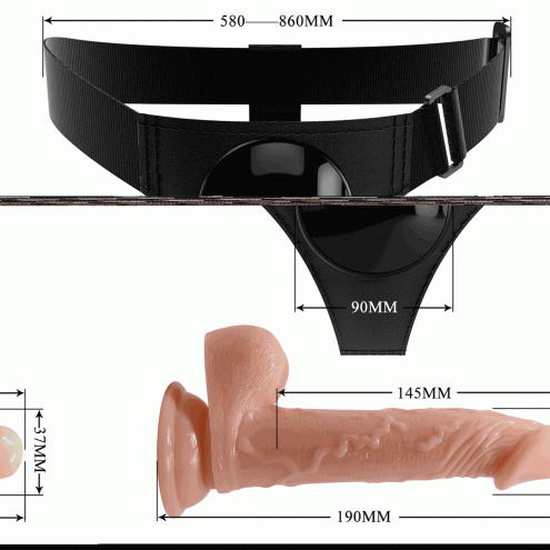 Страпон Pretty Love Harness Briefs Kevin 7.2 Dildo, тілесний