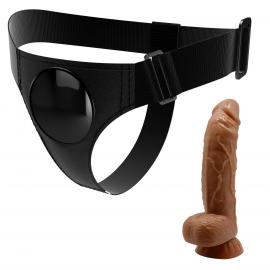 Страпон HARNESS BRIEFS-Micheal, Universal Strap-On, 7.0'' Dildo - 6
