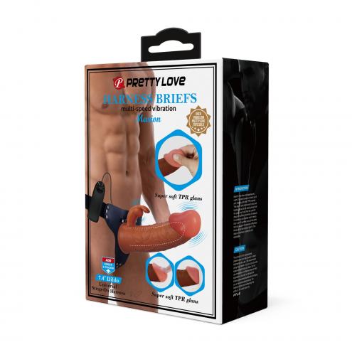 Страпон с вибрацией Harness Briefs Marion 7.4