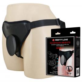 Трусики страпон Pretty Love Fogg II Black Universal Harness Briefs - 1