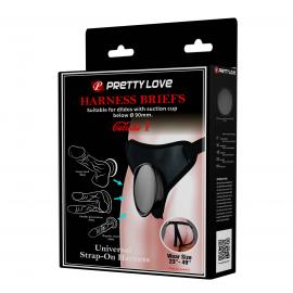 Трусики страпон Pretty Love Fogg II Black Universal Harness Briefs - 2