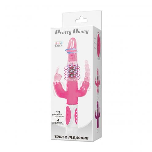 Вібратор для потрійної стимуляції PRETTY LOVE Pretty Bunny