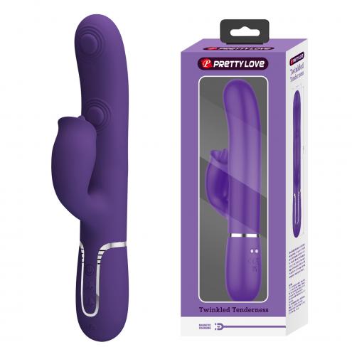 Вибратор PRETTY LOVE Gigi dark purple, 7 thumping functions 7 licking modes