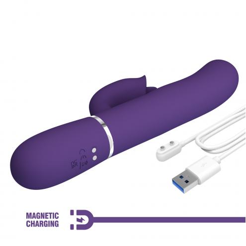 Вибратор PRETTY LOVE Gigi dark purple, 7 thumping functions 7 licking modes