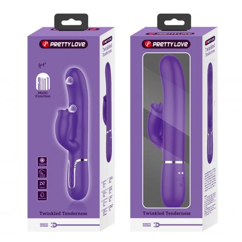 Вибратор PRETTY LOVE Gigi dark purple, 7 thumping functions 7 licking modes