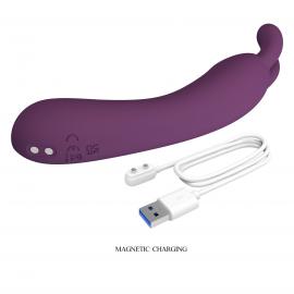 Вибратор PRETTY LOVE DJ RABBIT, 10 vibration functions, Silicone, Magnetic USB charging - 2
