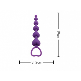 Анальний стимулятор Heart Booty Beads Pink - 4