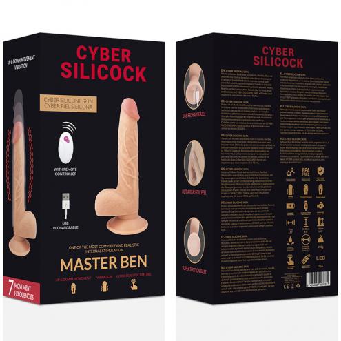 Фаллоимитатор с вибрацией и фрикциями, Master Ben 16,5 х 4,3 см CYBER SILICOCK (Испания)