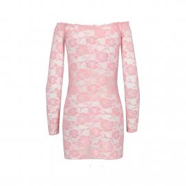 Прозрачная сорочка с длинным рукавом YOLANDA CHEMISE pink L/XL - Passion - 2