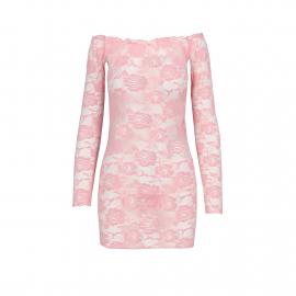 Прозрачная сорочка с длинным рукавом YOLANDA CHEMISE pink L/XL - Passion - 5
