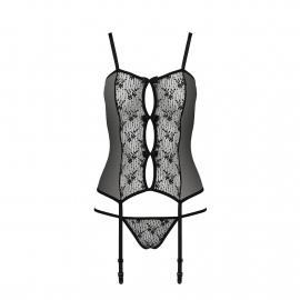 Корсет з пажами GRACIA CORSET black L/XL Passion - 4