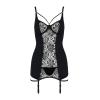 Сорочка приталенная с пажами PAULINE CHEMISE black L/XL - Passion