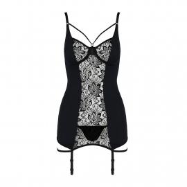 Рубашка приталена з пажами PAULINE CHEMISE black S/M - Passion - 7