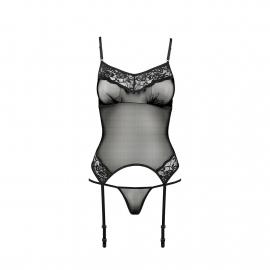 Корсет с пажами MELANIA CORSET black S/M - Passion - 3