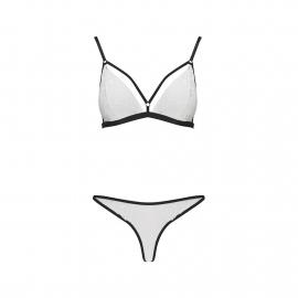 Комплект белья Passion ORIHIME SET L/XL, white, стрепы, лиф и трусики - 4