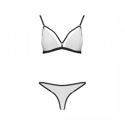 Комплект белья Passion ORIHIME SET L/XL, white, стрепы, лиф и трусики