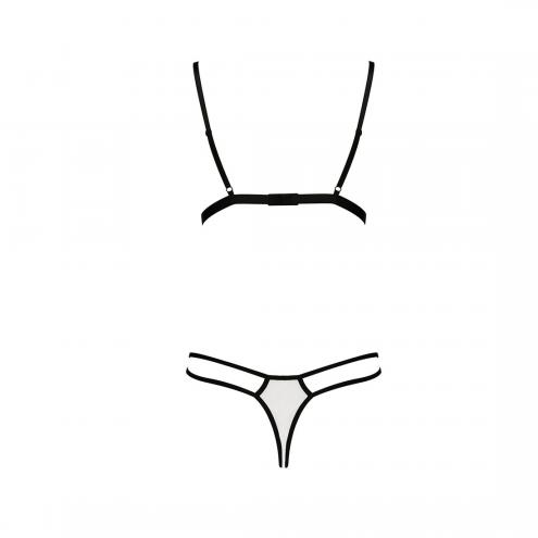 Комплект белья Passion ORIHIME SET S/M, white, стрепы, лиф и трусики