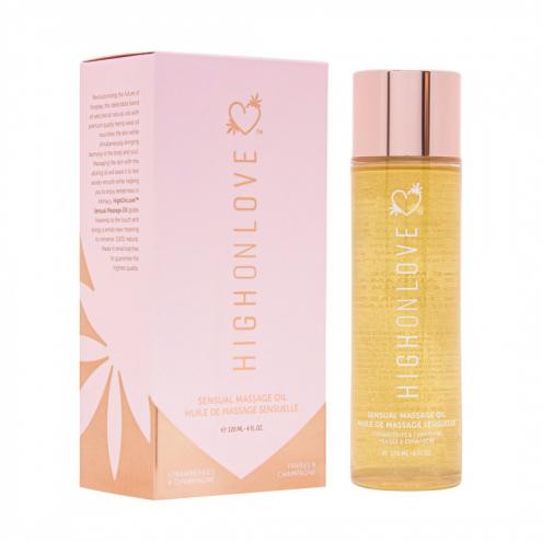 Масажна олія з ароматом полуниці та шампанського Sensual Massage Oil Strawberries Champagne, 120 мл HighOnLove (Канада)