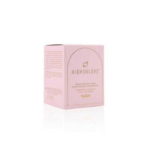 Массажная свеча с ароматом клубники и шампанского Sensual Massage Candle Strawberries Champagne, 250 мл HighOnLove (Канада)