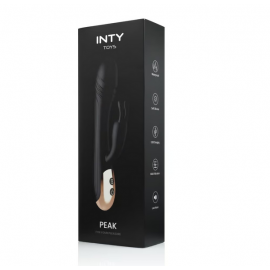 Вібратор чорний з кліторальним кроликом INTY Toys – Peak - 4