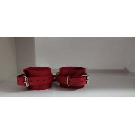 Наручники Кожа Люкс Красные - 2