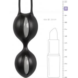 Fun Factory Smartballs Duo вагінальні кульки, 9.5х3.6 см (чорний з сірим) - 2