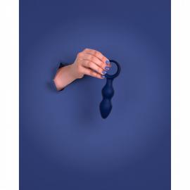 Силіконова анальна пробка розмір: L, колір: синій Loveline (Нідерланди) - 6