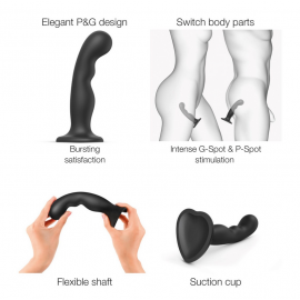 Насадка для страпона Strap-On-Me Dildo Plug P&G Black S - 4