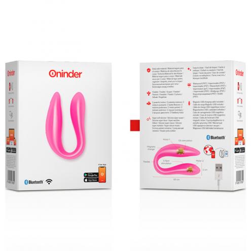Смарт вибратор для пар DOUBLE PLEASURE, цвет: розовый Oninder (Испания)
