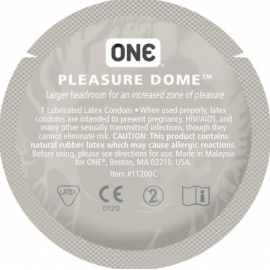 Презерватив One Pleasure Dome с увеличенной головкой — для естественных ощущений и максимального комфорта, 1 шт - 1