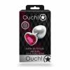 Металева анальна пробка Heart Gem, розмір M колір: сріблястий/рожевий Ouch! (Нідерланди)