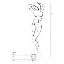 Бодистокинг Passion BS006 white, комбинезон, имитация чулок и пояса - 3