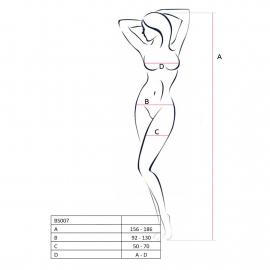 Бодистокинг Passion BS007 white, комбинезон, закрытые плечи, рукав 3/4 - 3