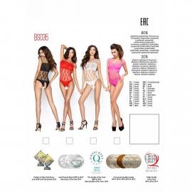 Бодистокинг Passion BS035 black, боди, имитация топа и трусиков - 4