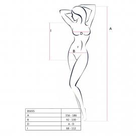 Бодістокінг Passion BS035 white, боді, імітація топа та трусиків - 2