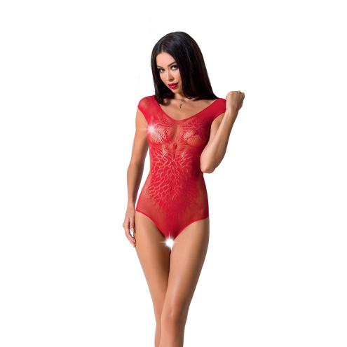 Бодістокінг Passion BS064 Red, боді, закрите плече