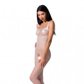 Бодістокінг Passion BS071 white, комбінезон на бретелях - 1