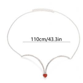 Украшение между грудью красный камень золота  - 2