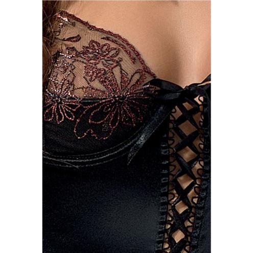 Корсет с пажами BRIDA CORSET black L/XL - Passion Exclusive