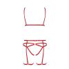 Комплект белья Passion Exclusive MAGALI SET OpenBra S/M, red, стрэпы, лиф, трусики и пояс