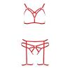 Комплект белья Passion Exclusive MAGALI SET OpenBra XXL/XXXL, red, стрэпы, лиф, трусики и пояс