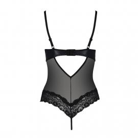 Боді з відкритими грудьми NORTH BODY black - Passion Exclusive, Size+, 4XL/5XL - 2