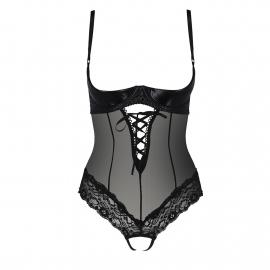 Боді з відкритими грудьми NORTH BODY black - Passion Exclusive, Size+, 4XL/5XL - 3