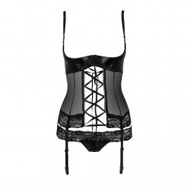 Корсет з відкритими грудьми NORTH CORSET black S/M - Passion Exclusive - 8