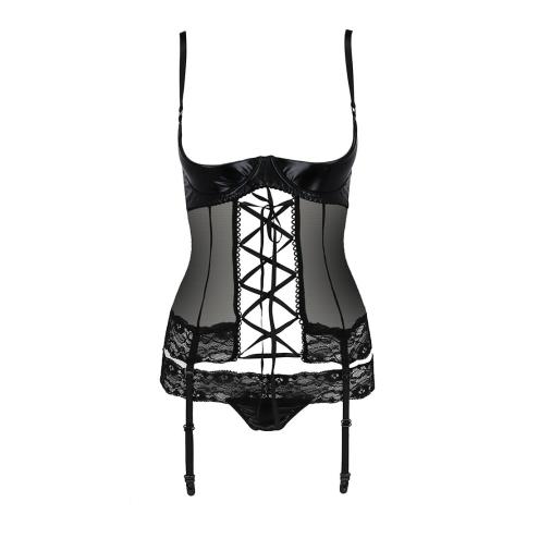 Корсет с открытой грудью NORTH CORSET black S/M - Passion Exclusive