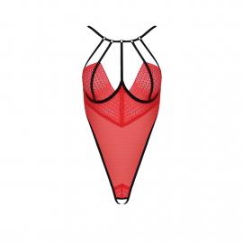 Боди с высоким вырезом бедра Passion Exclusive AKITA BODY L/XL, red - 5