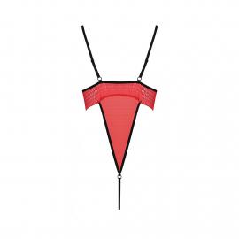 Боди с высоким вырезом бедра Passion Exclusive AKITA BODY S/M, red - 4