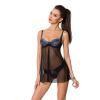 Сорочка бебі дол прозора GISELE CHEMISE black S/M - Passion Exclusive